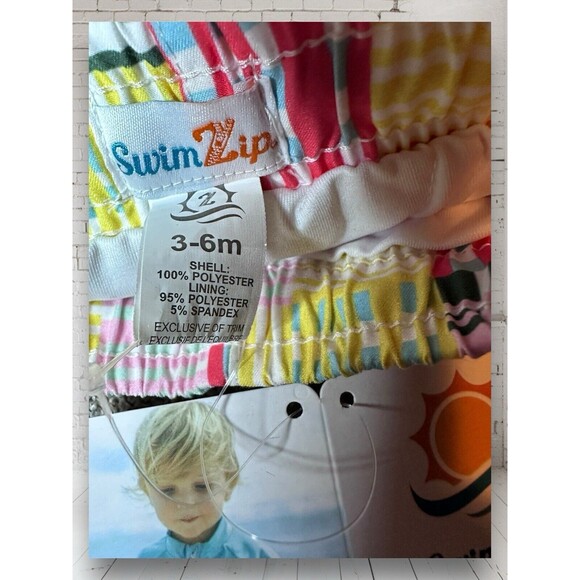NWT Swimzip‎ Brand Swim Trunk Shorties, 3-6 Months. UPF 50+ Madras Mania - Picture 8 of 8